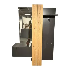 Hülsta Garderoben|Garderobe Gentis Lack Grau Akzent Eiche Naturstamm
