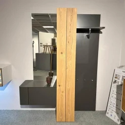 Hülsta Garderoben|Garderobe Gentis Lack Grau Akzent Eiche Naturstamm