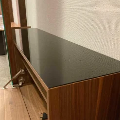 Sudbrock Garderoben|Garderobe Nexus 215 Nussbaum Lacobel Schwarz mit Spiegel