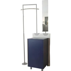 Jonas & Jonas Garderoben|Garderobe Paco Paneel 11 Abet Millerighe Blau Mit Spiegel Und Garderobensattel