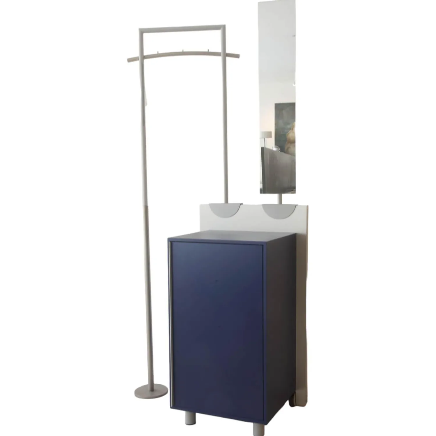 Jonas & Jonas Garderoben|Garderobe Paco Paneel 11 Abet Millerighe Blau Mit Spiegel Und Garderobensattel