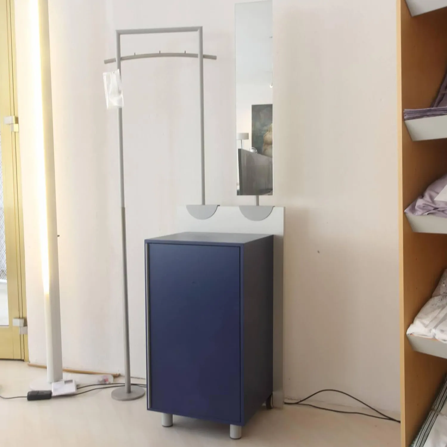 Jonas & Jonas Garderoben|Garderobe Paco Paneel 11 Abet Millerighe Blau Mit Spiegel Und Garderobensattel