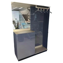 Schönbuch Garderoben|Garderobe S7 Lack Hochglanz Nachtblau 165 Blau Metalloberfläche Bronze Eloxiert 99 Inklusive Kleiderbügel