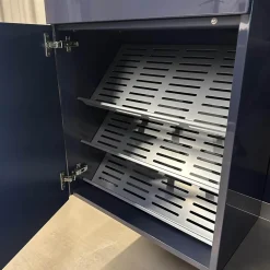 Schönbuch Garderoben|Garderobe S7 Lack Hochglanz Nachtblau 165 Blau Metalloberfläche Bronze Eloxiert 99 Inklusive Kleiderbügel