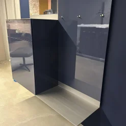 Schönbuch Garderoben|Garderobe S7 Lack Hochglanz Nachtblau 165 Blau Metalloberfläche Bronze Eloxiert 99 Inklusive Kleiderbügel