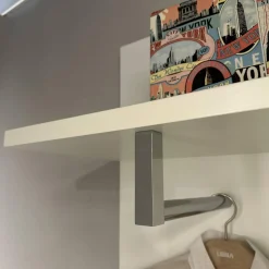 Hülsta Garderoben|Garderobe Tetrim Lack Reinweiss Rahmen Silberfarbig