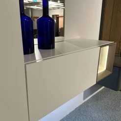 Hülsta Garderoben|Garderobe Tetrim Lack Reinweiss Rahmen Silberfarbig