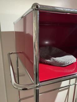 USM Haller Kleiderschränke|Garderobe USM Rubinrot Metall Lackiert Verchromt auf Rollen