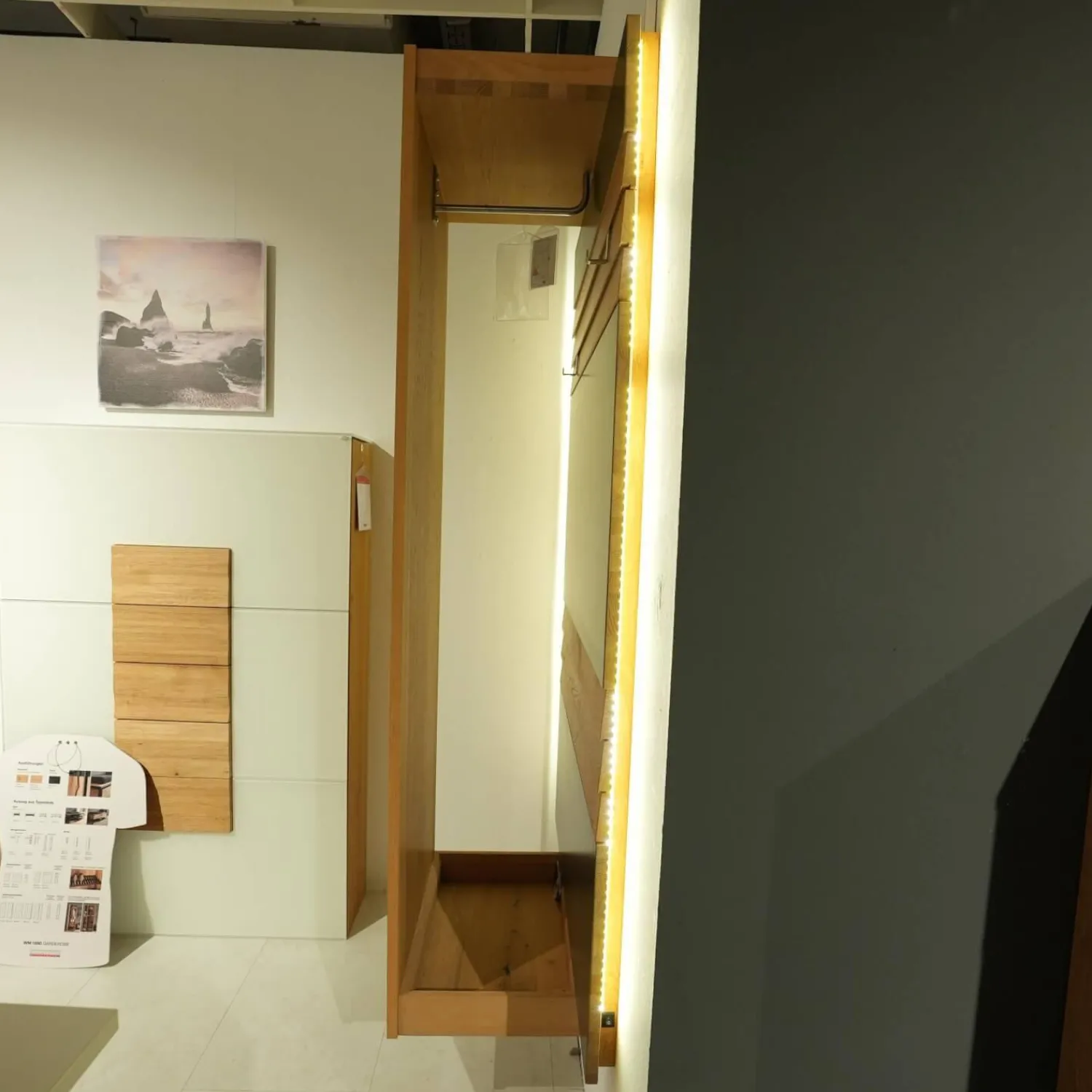 Voglauer Garderoben|Garderobe V Organo Wildeiche Rustiko Inklusive Seitliche Beleuchtung Mit Schalter