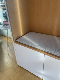 Schönbuch Garderoben|Garderobenschrank Cabin Lack Grau Weiß Innen Melamin 0776 Dunkelgrau Nische Eiche Matt Mit Kissen