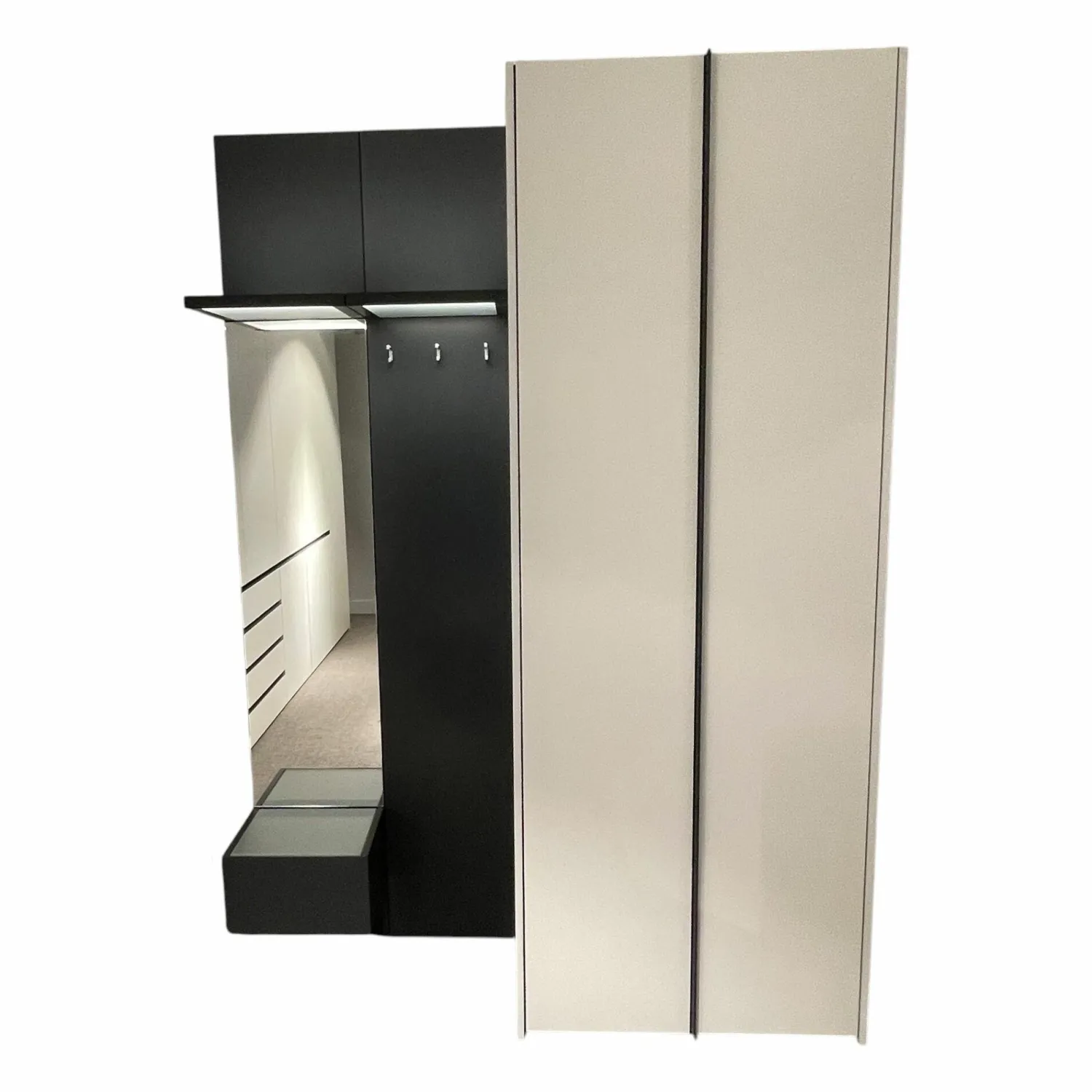 Interlübke Garderoben|Garderobenschrank Collect Front Lack Schneeweiss Korpus Lack Anthrazit