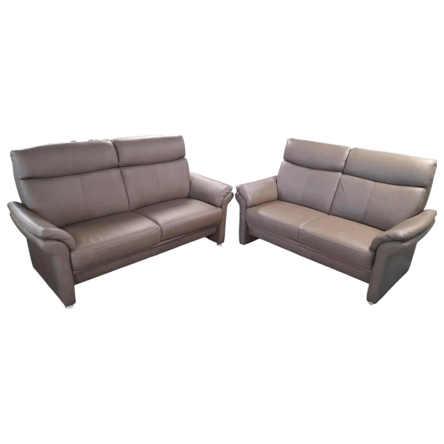 Arco Polstergruppen|Garnitur 50018 Leder Impression Muskat Braun Füße M 03 Metall