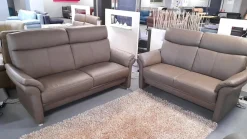 Arco Polstergruppen|Garnitur 50018 Leder Impression Muskat Braun Füße M 03 Metall