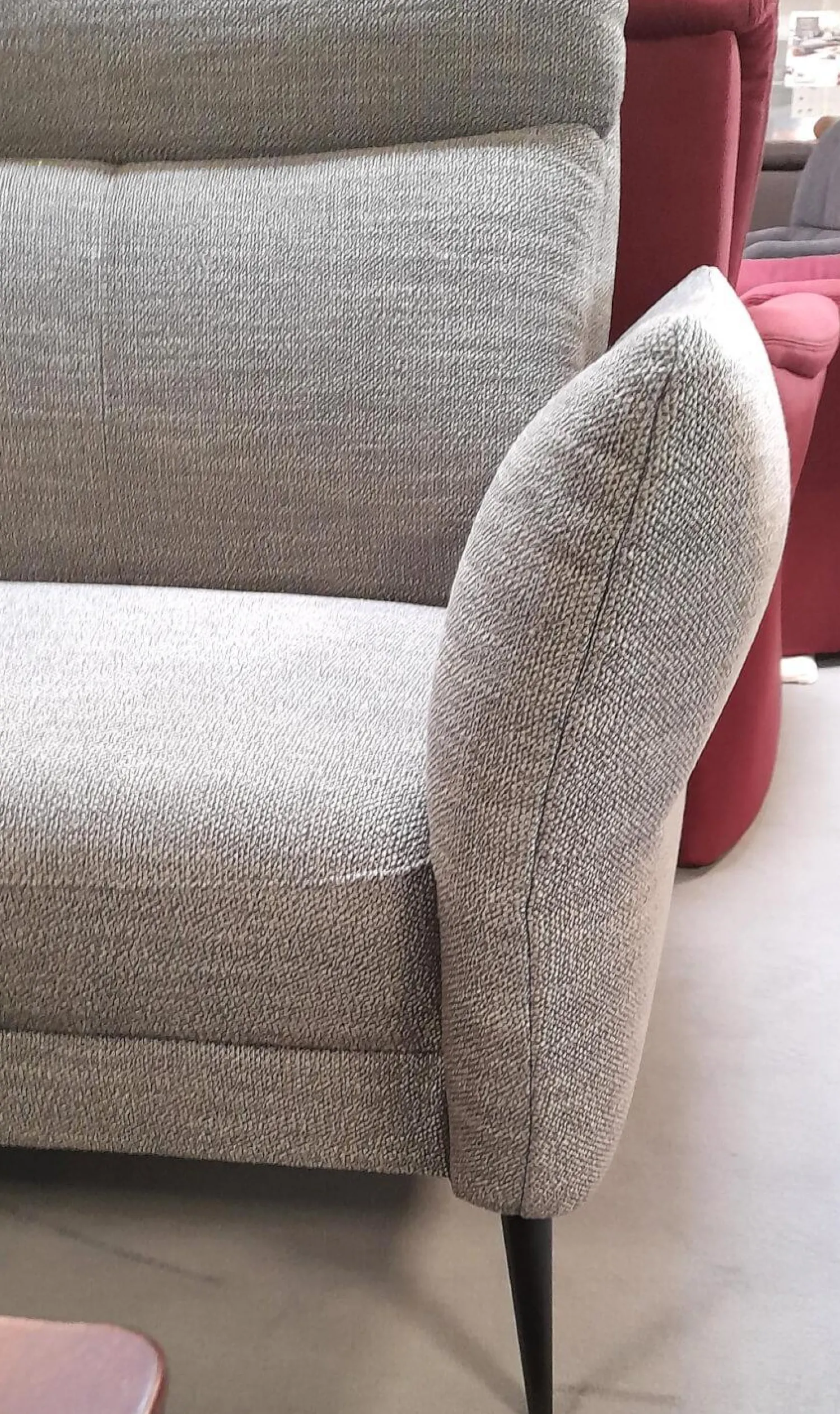 Arco Polstergruppen|Garnitur 50023 Stoff Lavado Fresh Grau Füße M 20 Schwarz Matt