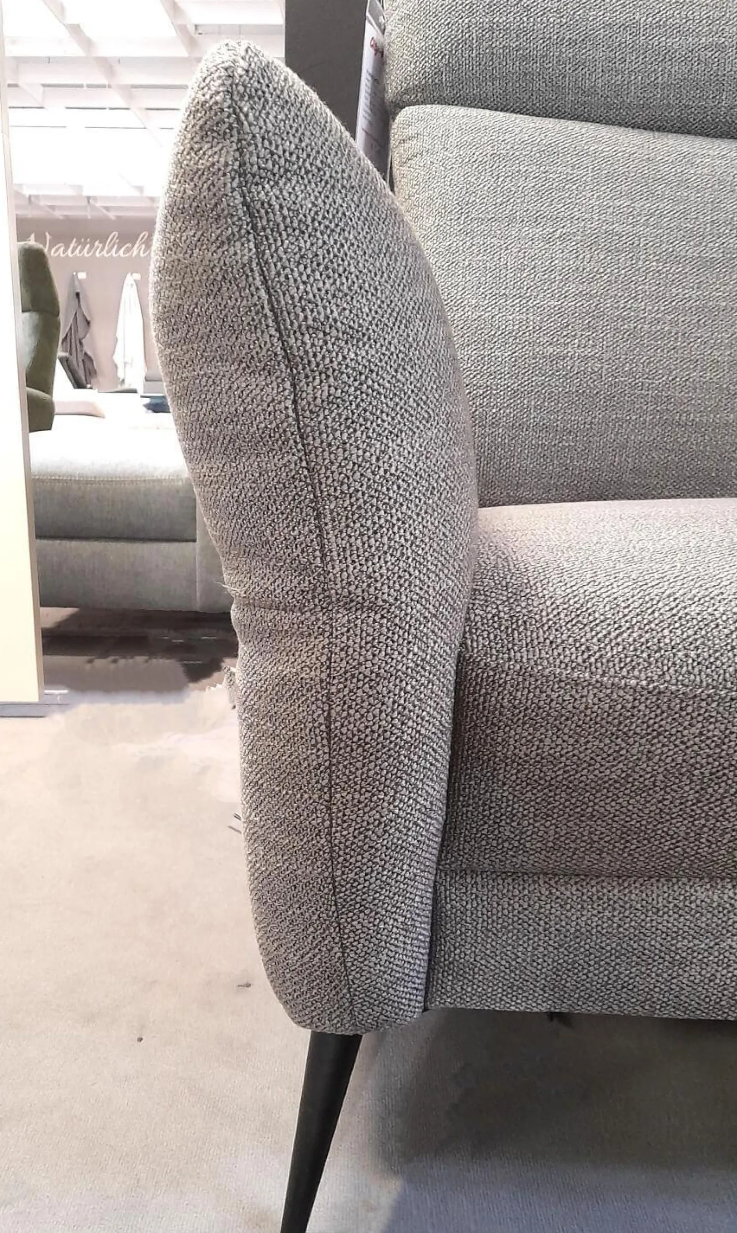 Arco Polstergruppen|Garnitur 50023 Stoff Lavado Fresh Grau Füße M 20 Schwarz Matt