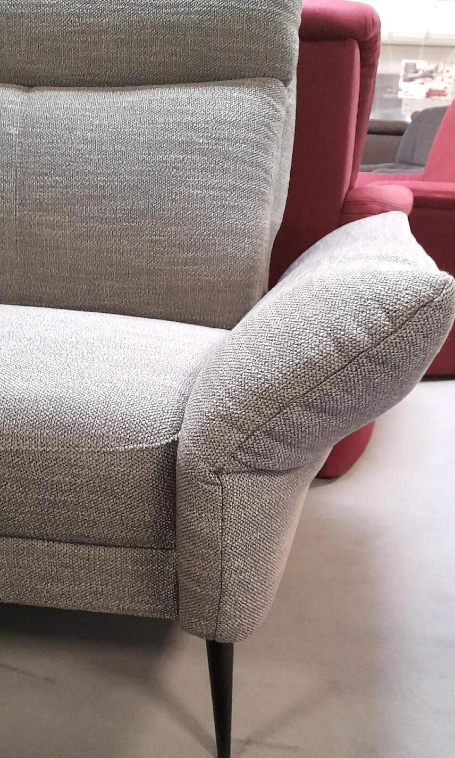 Arco Polstergruppen|Garnitur 50023 Stoff Lavado Fresh Grau Füße M 20 Schwarz Matt