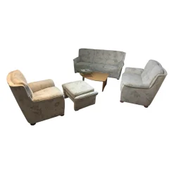 himolla Polstergruppen|Garnitur 6150 Stoff Samanta 08 Quarz Grau Holzfuß Buche Gebeizt 3-2-1