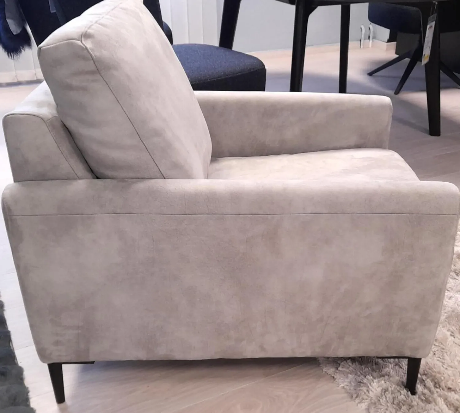 W. Schillig Polstergruppen|Garnitur 34102 Stoff V 5221 Light Grey Grau Fuß FS 1 Schwarz mit Sessel