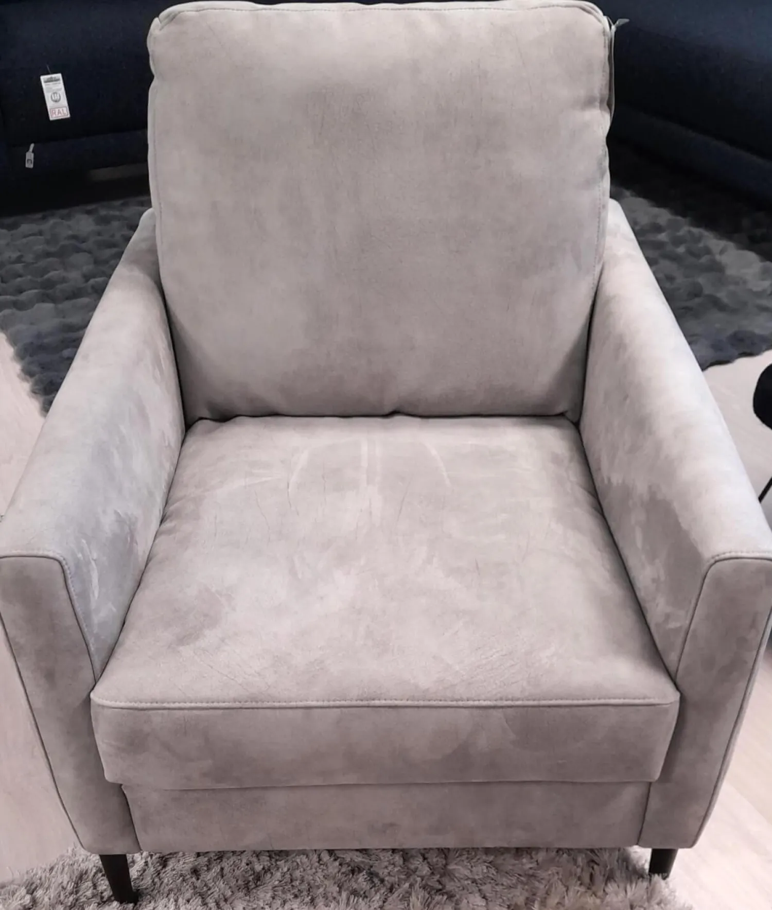 W. Schillig Polstergruppen|Garnitur 34102 Stoff V 5221 Light Grey Grau Fuß FS 1 Schwarz mit Sessel