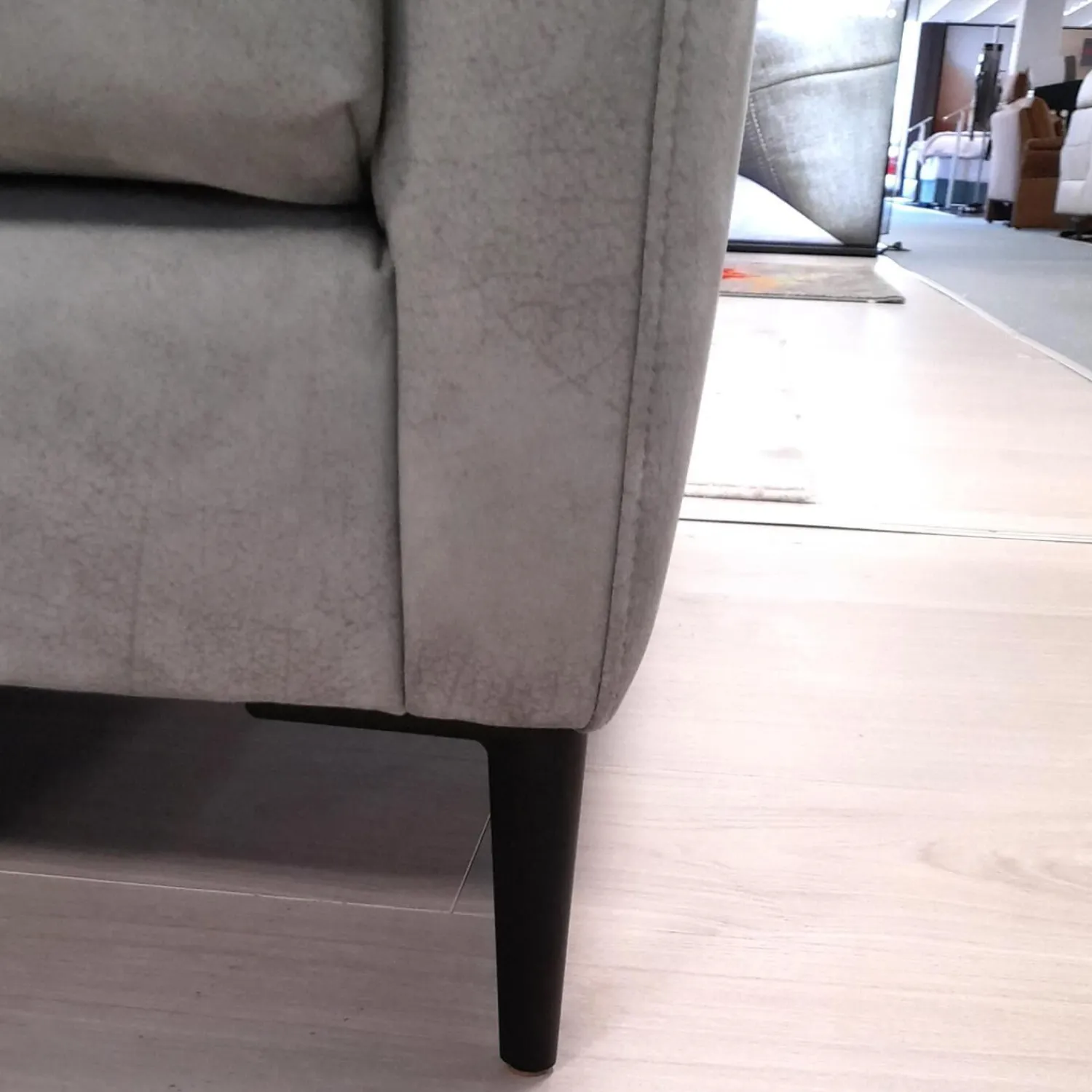 W. Schillig Polstergruppen|Garnitur 34102 Stoff V 5221 Light Grey Grau Fuß FS 1 Schwarz mit Sessel