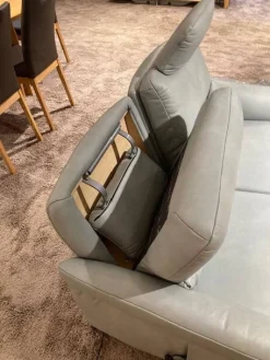 himolla Polstergruppen|Garnitur 6270 Und 7270 Bezug Leder Longlife Soft 22 Jade Blau Grau Füße Metall Schwarz Inklusive Manuell Ausklappbaren Kopfstützen