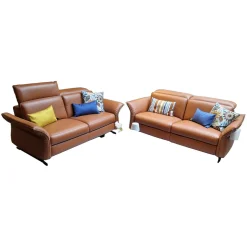 Rom Polstergruppen|Garnitur Adora Leder Montana Cognac 2 Sofas