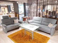 Gruber Polstergruppen|Garnitur Akador Flensburg Stoff Casio Stahlblau 228 2 Sofas Sessel