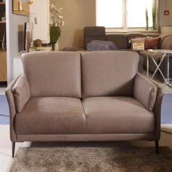 Puhlmann Polstergruppen|Garnitur Arosa Leder Braun Gestell Schwarz