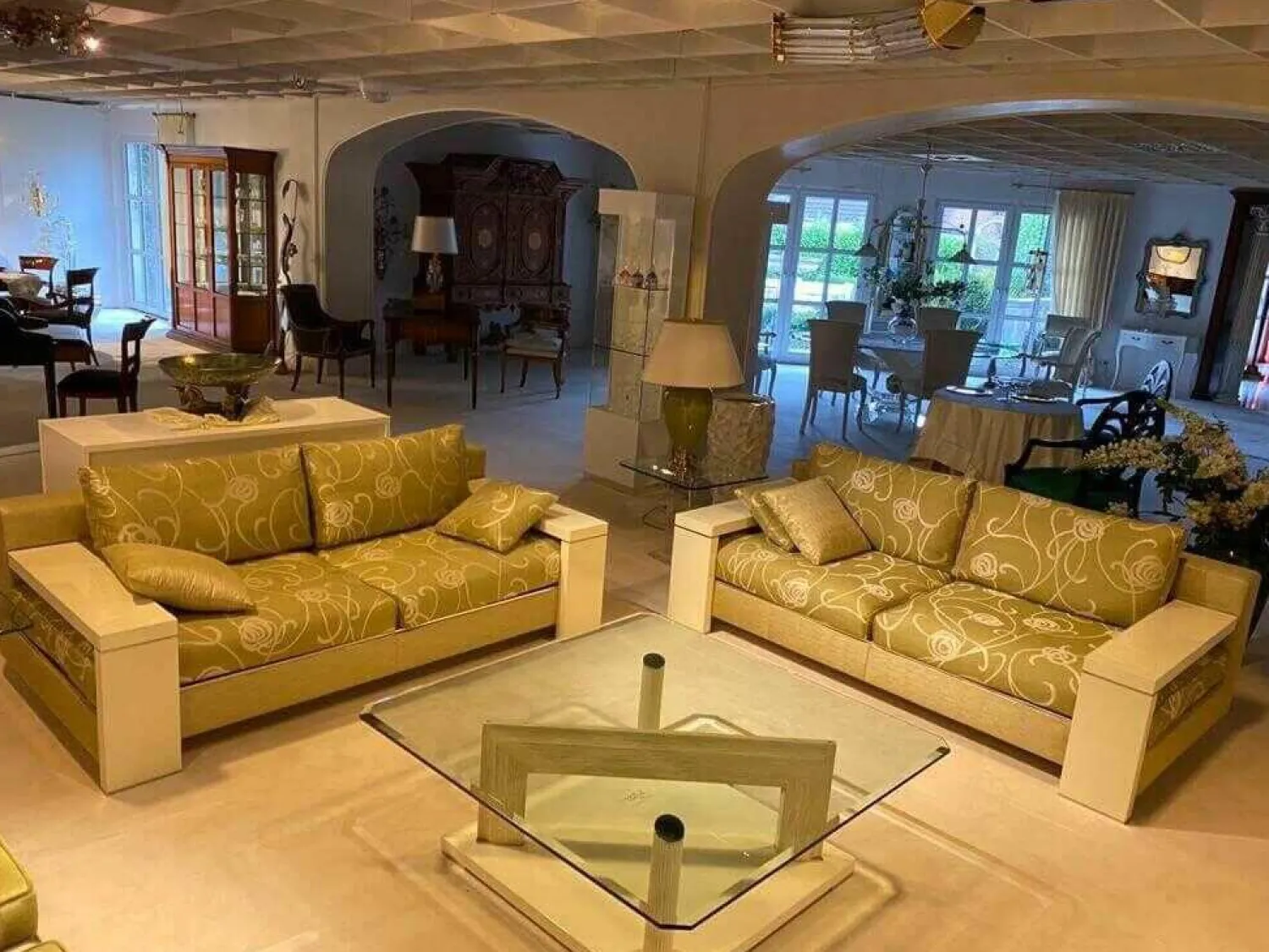 Turri Polstergruppen|Garnitur Bridge Stoff 11 Grün Mischgewebe Armlehnen Lack Hochglanz 2 Sofas