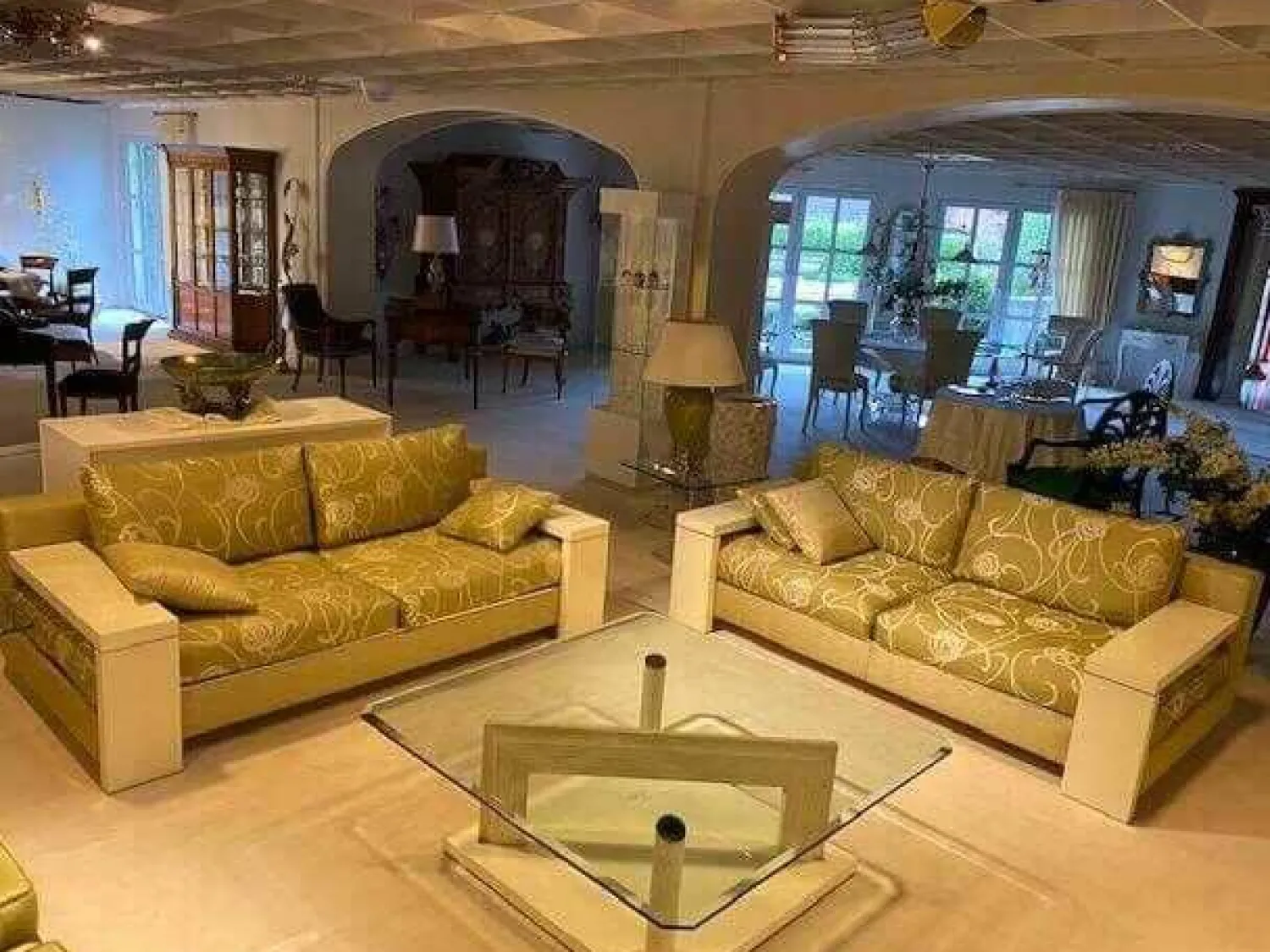 Turri Polstergruppen|Garnitur Bridge Stoff 11 Grün Mischgewebe Armlehnen Lack Hochglanz 2 Sofas