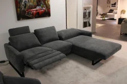 DFM Polstergruppen|Garnitur Cadiz Stoff 56 Clever Grau Ecksofa mit Sessel