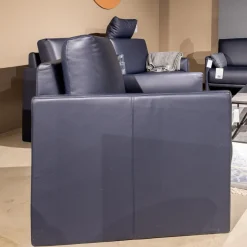 Rolf Benz Polstergruppen|Garnitur Cara Bezug Leder 38.109 Graublau Inklusive Kopfstütze Beinauflage Und 3 Kissen