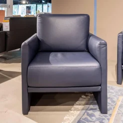 Rolf Benz Polstergruppen|Garnitur Cara Bezug Leder 38.109 Graublau Inklusive Kopfstütze Beinauflage Und 3 Kissen