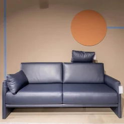 Rolf Benz Polstergruppen|Garnitur Cara Bezug Leder 38.109 Graublau Inklusive Kopfstütze Beinauflage Und 3 Kissen