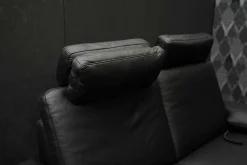 Steinpol Polstergruppen|Garnitur Charly Leder Dolcia Schwarz 58-944 mit Elektrischer Relaxfunktion