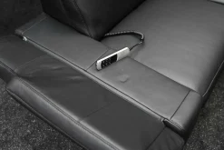 Steinpol Polstergruppen|Garnitur Charly Leder Dolcia Schwarz 58-944 mit Elektrischer Relaxfunktion