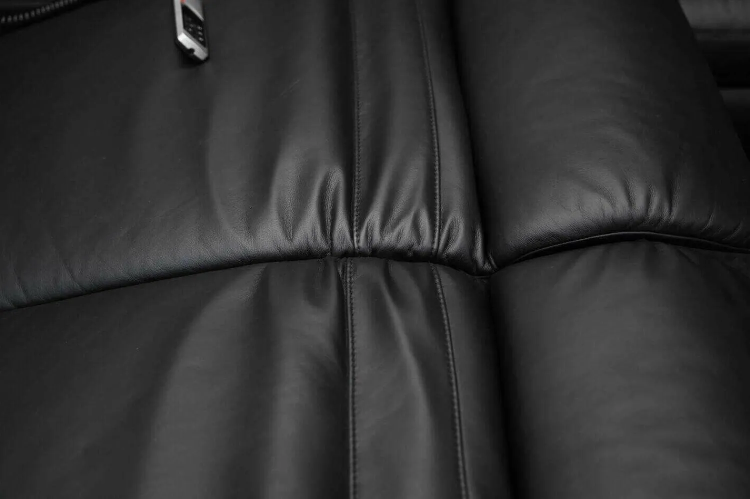 Steinpol Polstergruppen|Garnitur Charly Leder Dolcia Schwarz 58-944 mit Elektrischer Relaxfunktion