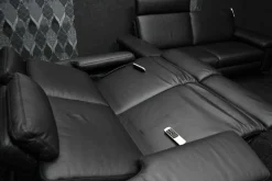 Steinpol Polstergruppen|Garnitur Charly Leder Dolcia Schwarz 58-944 mit Elektrischer Relaxfunktion