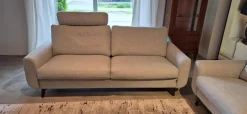 Erpo Polstergruppen|Garnitur CL 830 Stoff 18 08 Grau Füße Schwarz 2 Sofas