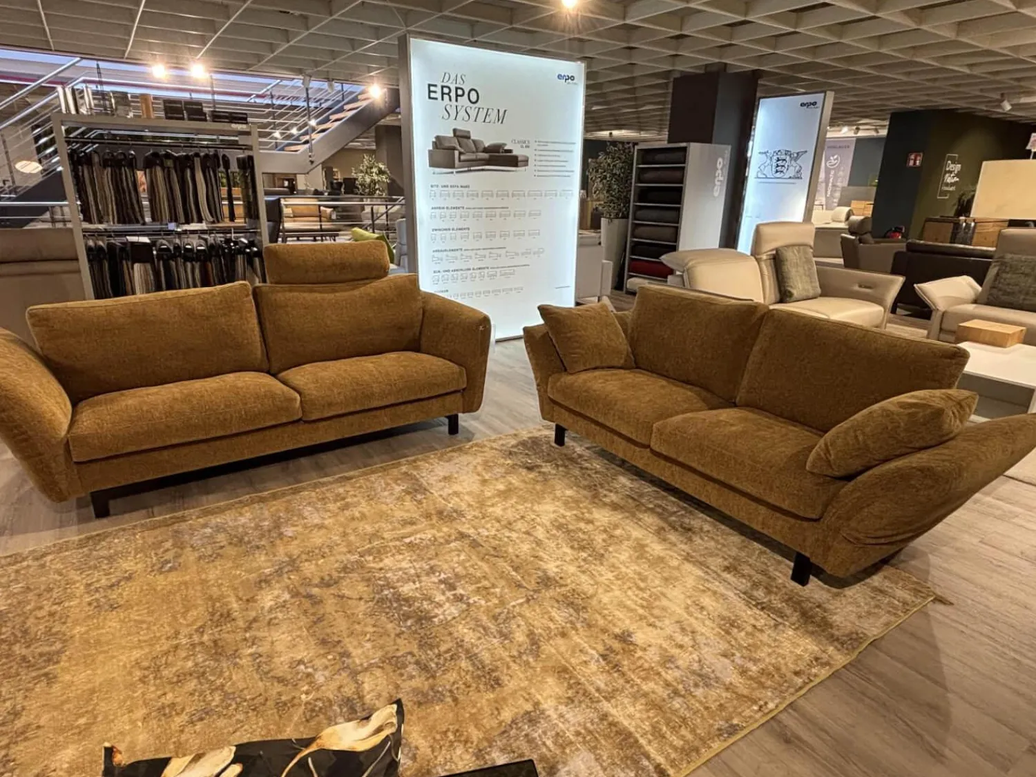 Erpo Polstergruppen|Garnitur Classic 970 Stoff Osino 2037.68 Gelb 2 Sofas
