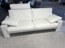 Erpo Polstergruppen|Garnitur Classics 100 Leder Weiß mit Armlehnen Kissen und Kopfstütze