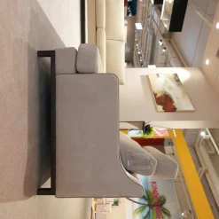 Erpo Polstergruppen|Garnitur Classics 2 Sofas Stoff Prestige Sand Creme Holzkufe Wenge Braun mit Kopfstütze