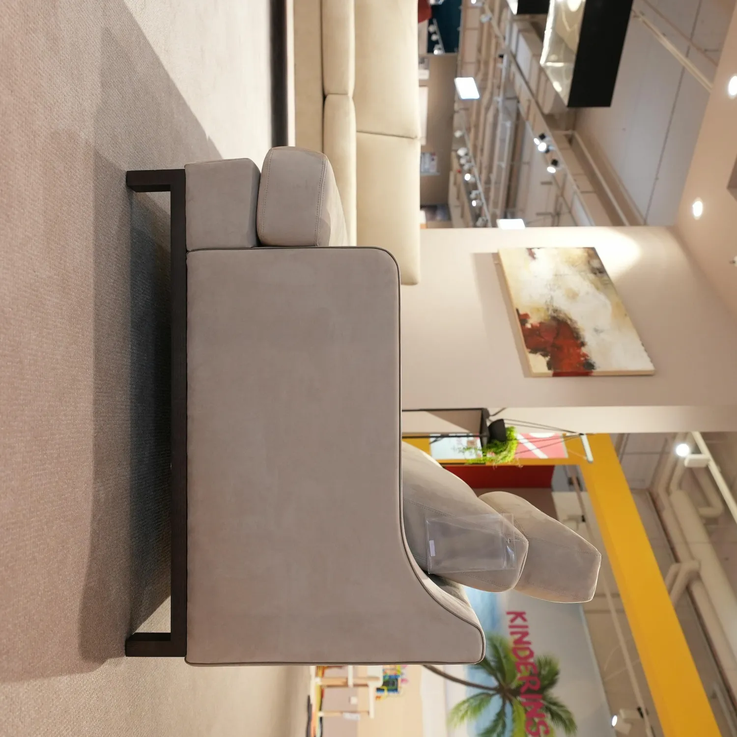 Erpo Polstergruppen|Garnitur Classics 2 Sofas Stoff Prestige Sand Creme Holzkufe Wenge Braun mit Kopfstütze