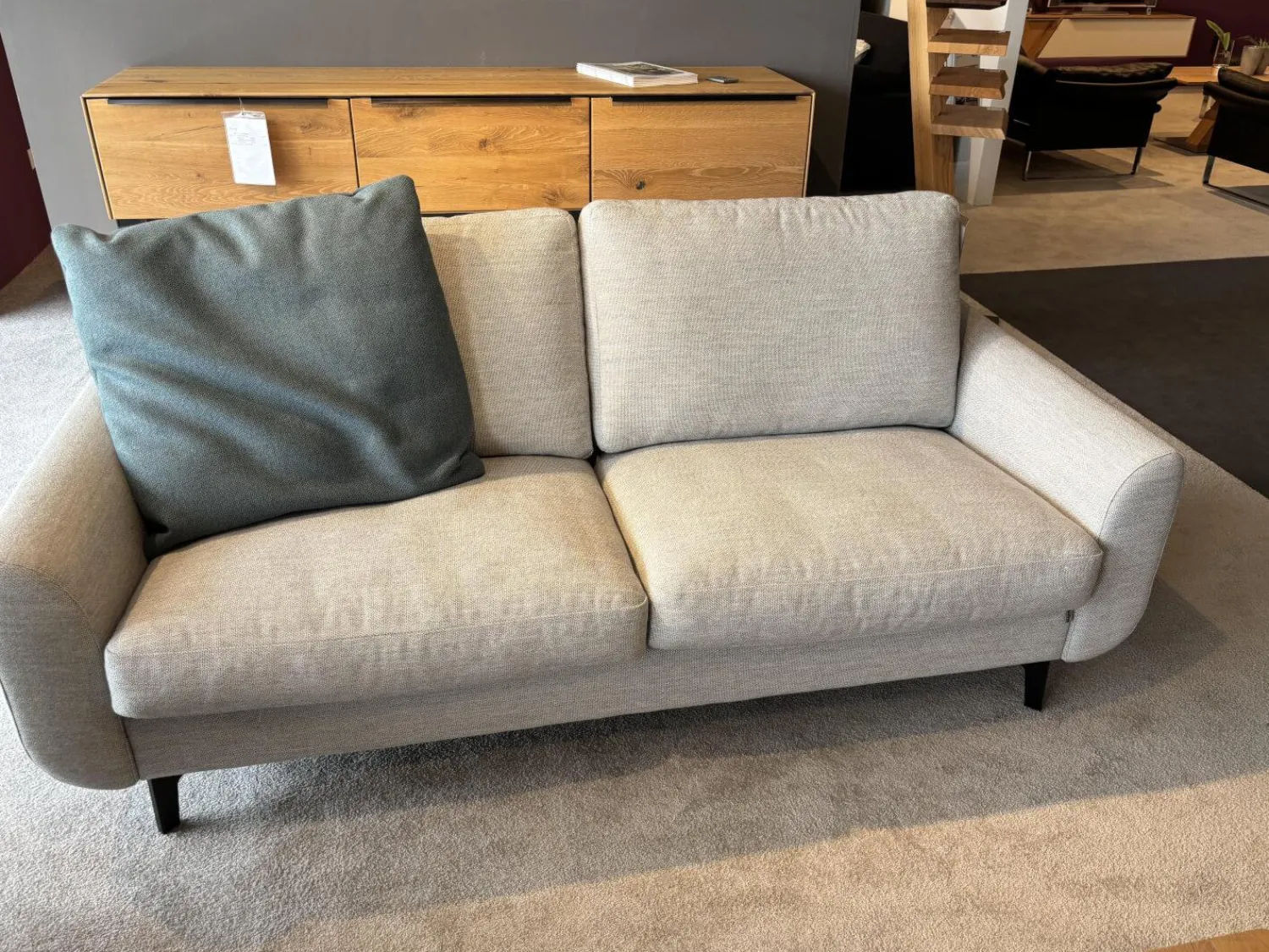 Erpo Polstergruppen|Garnitur Classics 830 Stoff 2026.08 Ruig Grau-Natur Metallfuß Schwarz