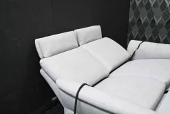 Steinpol Polstergruppen|Garnitur Jane Stoff Ramona Silver Grau mit Elektrischer Relaxfunktion und Vorziehsitz