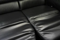 Steinpol Polstergruppen|Garnitur Lenny Leder Dolcia schwarz mit 2 x Motor Relax +Heizung und 2 x manuell Relax