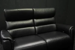 Steinpol Polstergruppen|Garnitur Lenny Leder Dolcia schwarz mit 2 x Motor Relax +Heizung und 2 x manuell Relax