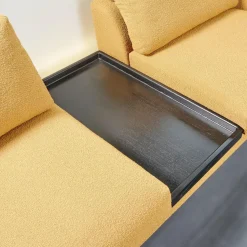 Bielefelder Werkstätten Polstergruppen|Garnitur Long Island 2/75 Stoff Promise JA1629/040 Gelb mit Tisch und Anbauelement