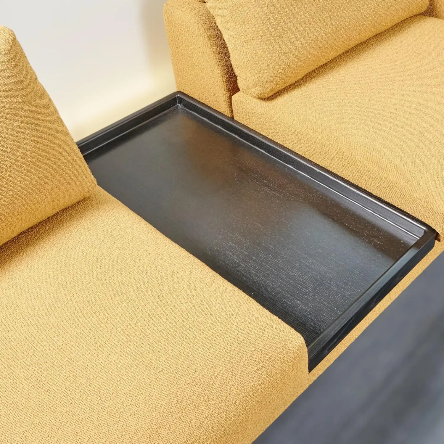 Bielefelder Werkstätten Polstergruppen|Garnitur Long Island 2/75 Stoff Promise JA1629/040 Gelb mit Tisch und Anbauelement