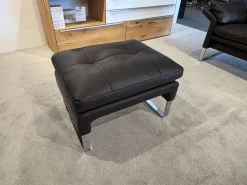 Erpo Polstergruppen|Garnitur Lucca Leder 43.090 Dunkelbraun mit Hocker und Dekokissen